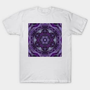 pastel pink and purple hexagonal floral patterned design T-Shirt